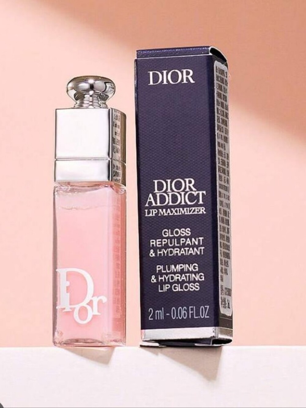 Dior-Round "CD" Logo Case- Mini Lip Gloss (001 Pink) & 2 Forever Cushion Puffs - Picture 4 of 5